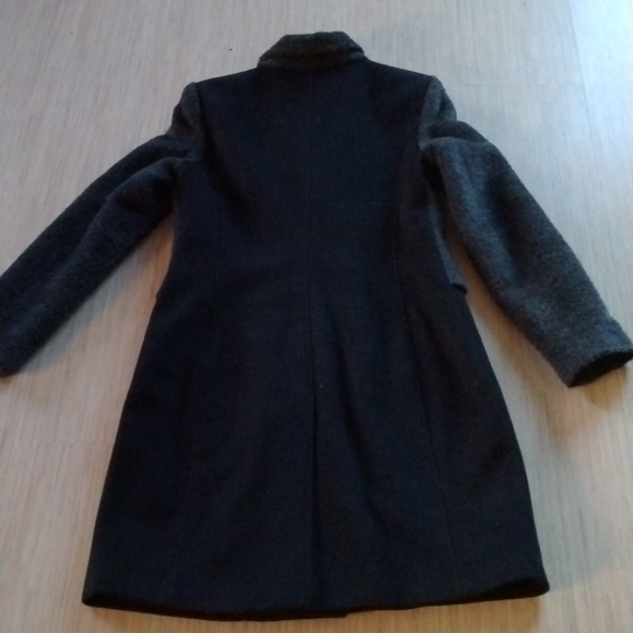 Pre - Owned Trina Turk Wool Alpaca/Lambswool Zipper Black Coat Size 8 - Picture 3 of 6